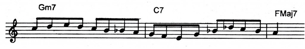 Easy bebop lick over a ii V7 I - Jazz lick 1