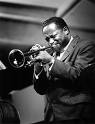 Clifford Brown playing the trumpet.